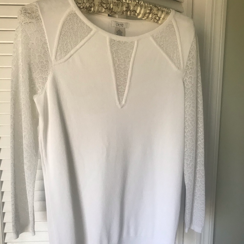 Dressy pullover light knit long sleeve top